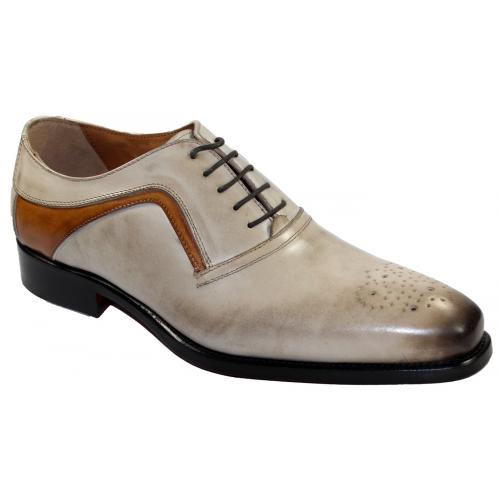 Emilio Franco 201 Taupe / Cognac Genuine Calf Leather Shoes.